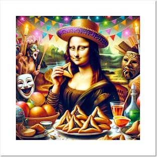 Mona Lisa's Purim Feast: A Masterpiece Celebration Posters and Art